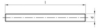 Таблица характеристик: Шпилька DIN 976 титановая Gr2, Gr5 с резьбой по всей длине